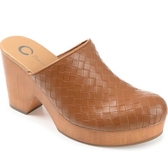 Journee Collection Mules Womens Size 6 Brown Block Heel Kelsy Shoes - Picture 1 of 8